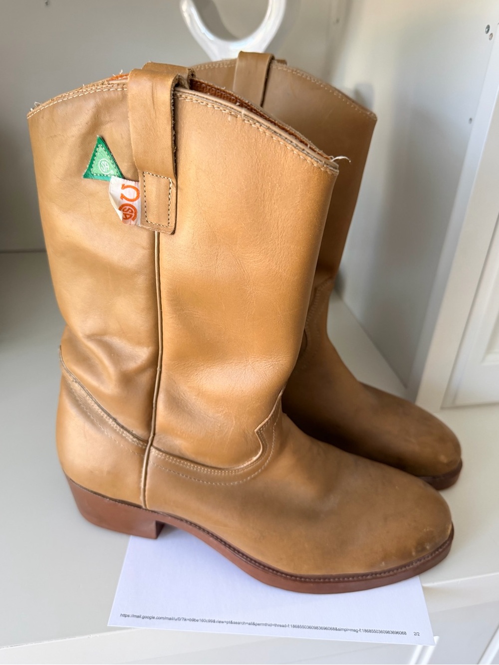 DOUBLE H Oil Resistant Western Ranch Leather Cowboy Boots Steel Toe Womens SZ 10